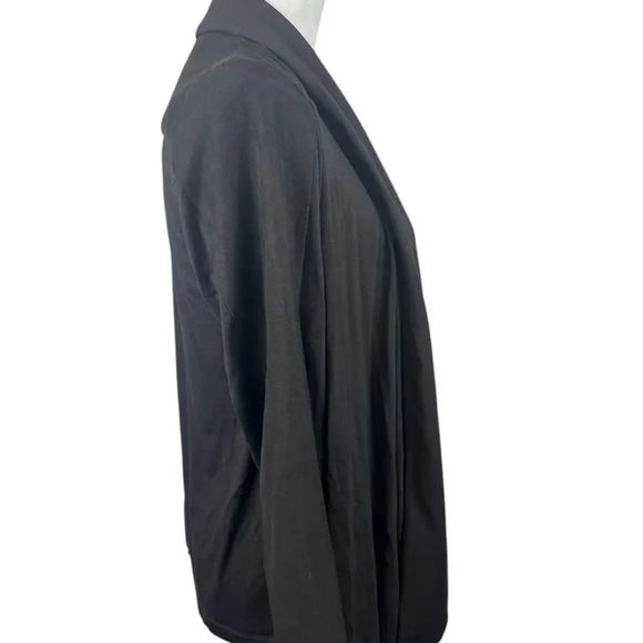 Doncaster dark brown open front jacket with accent shoulder trim size large - Picture 5 of 6